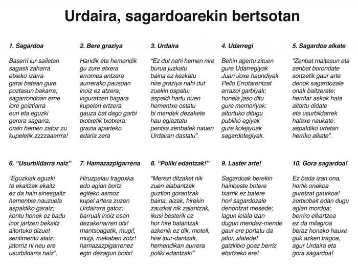 Urdaira, sagardoarekin bertsotan