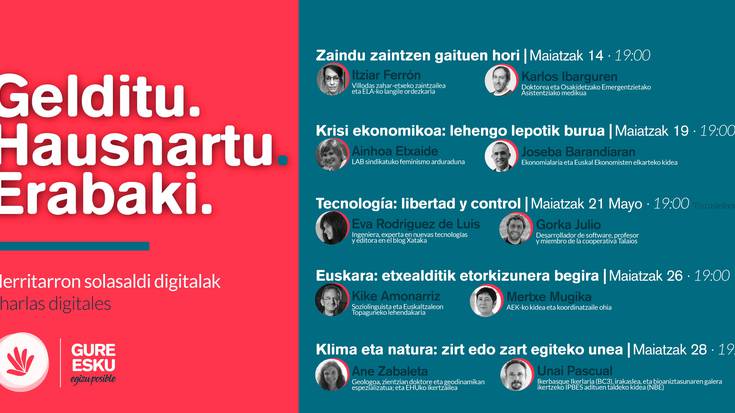 Klima eta natura hizpide gaur, Gure Eskuren solasaldi digitalen bigarren zikloa amaitzeko