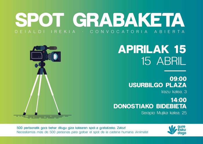 500 lagun behar ditu Gure Esku Dagok, igandeko iragarki grabaziorako