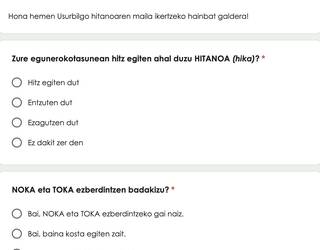 Udarregiko ikasle batzuek ikerketa linguistikoa abiatu dute