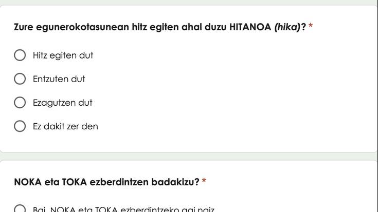 Udarregiko ikasle batzuek ikerketa linguistikoa abiatu dute