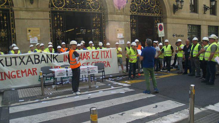Ingemarreko langileak Donostiako Kutxabank atarian mobilizatuko dira astean hirutan, asteazkenetik aurrera