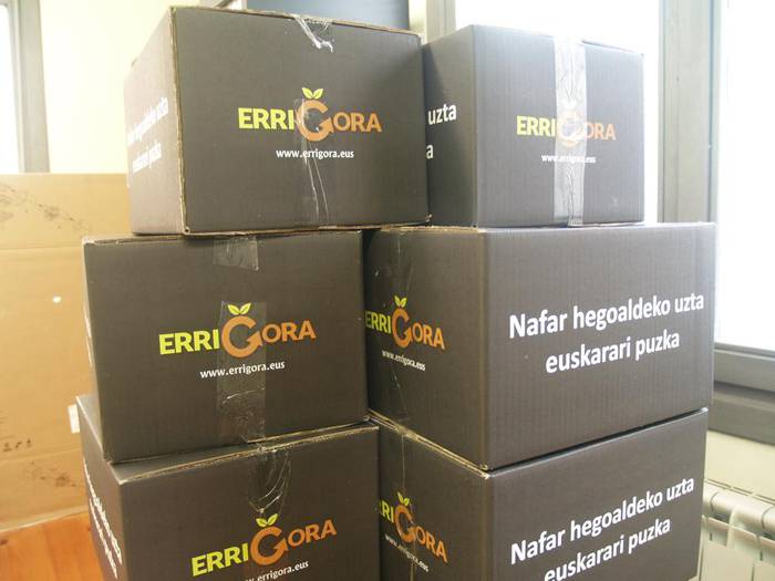 Heldu dira NOAUA!ra, Errigoraren elkartasun kanpainako produktu kaxak