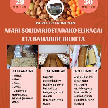 Afari solidarioetarako elikagai eta baliabide bilketa