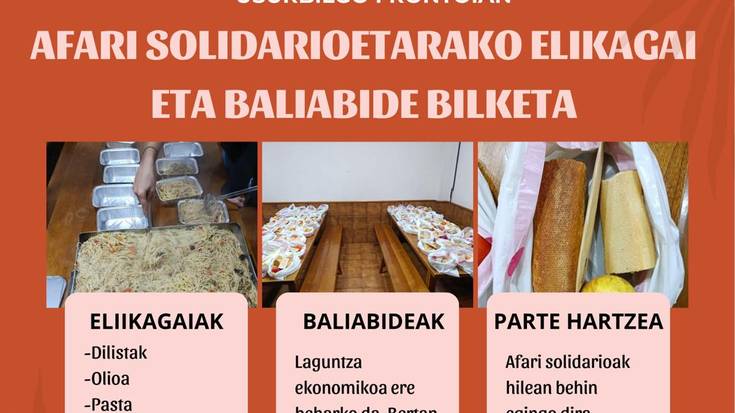Afari solidarioetarako elikagai eta baliabide bilketa