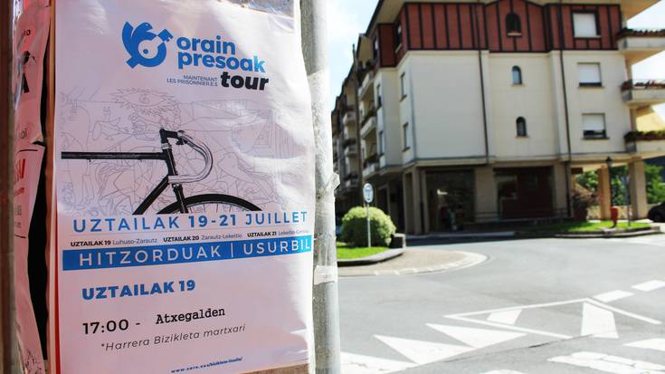 "Orain presoak" bizikleta martxari harrera 17:00etan N-634 errepidean, Atxegalde parean
