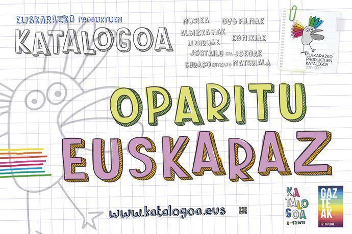 Euskara eta euskaraz oparitzeko, produktu katalago berria kalean