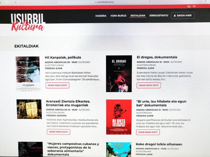 Ekitaldietarako ordaindu beharreko sarrerak ere online erosteko aukera aurrerantzean