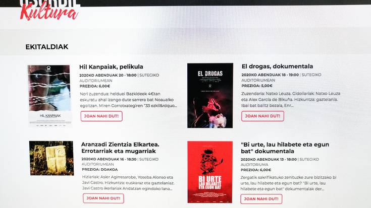 Ekitaldietarako ordaindu beharreko sarrerak ere online erosteko aukera aurrerantzean