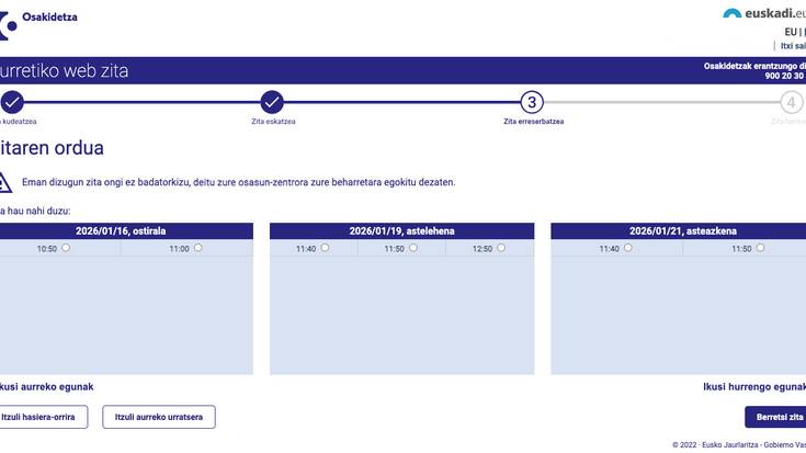 'Sarrerak agortuta' Osakidetzan