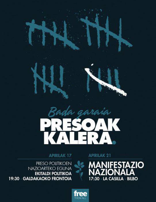 Presoen eskubideen aldeko manifestazioa larunbatean Bilbon, autobus zerbitzua Usurbildik