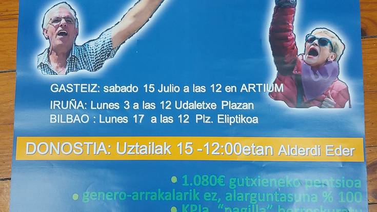 Pentsio duinak aldarrikatzeko deia larunbatean