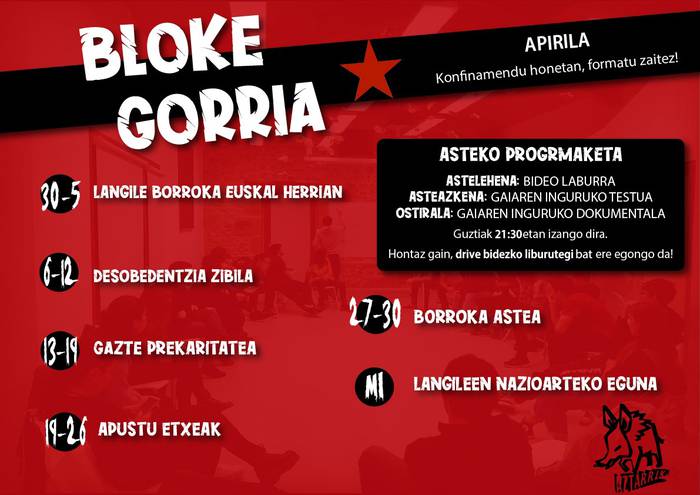 Aztarrikaren Bloke Gorria: "apustu etxeak"