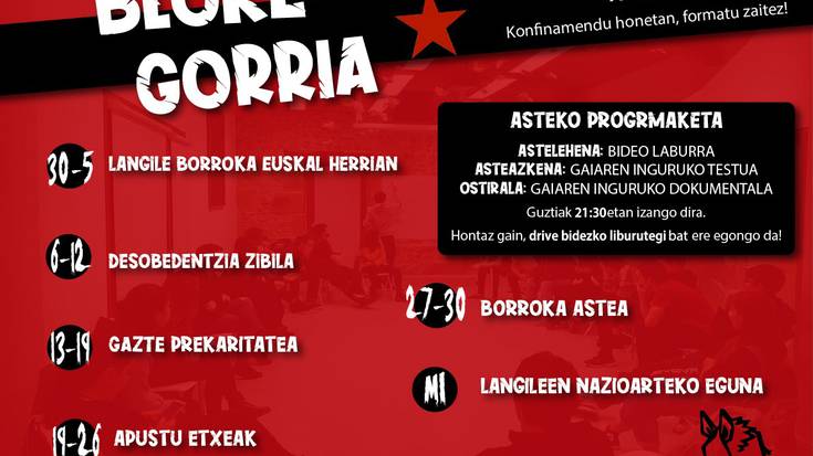 Maiatzaren 1era begirako "borroka astea" iragarri du Aztarrikak egunotarako