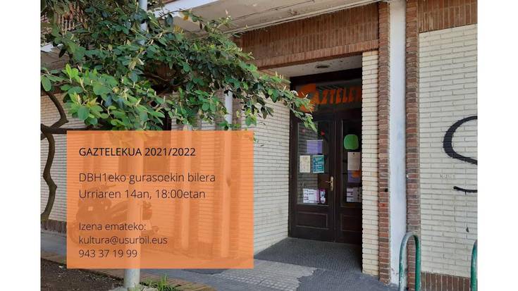 Gaztelekuko erabiltzaile berrien guraso bilera urriaren 14an