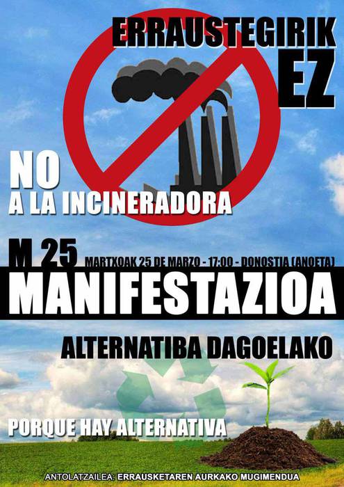Erraustegia alboratzen duen alternatiba babesteko manifestazioa martxoaren 25ean Donostian