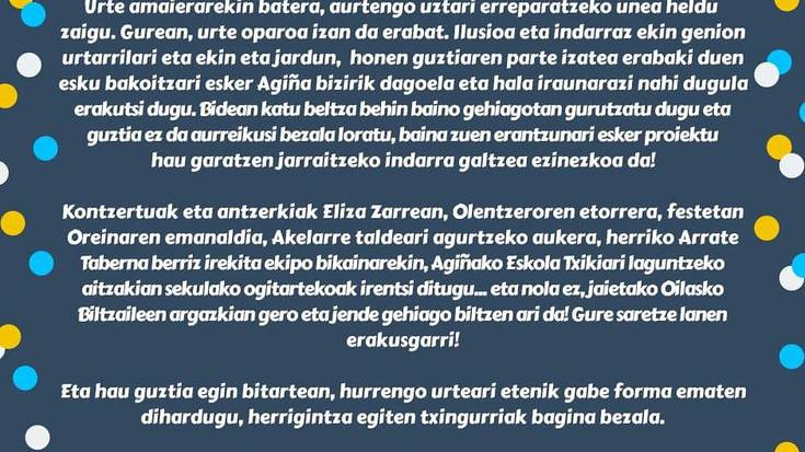 "Gurean, urte oparoa izan da erabat"