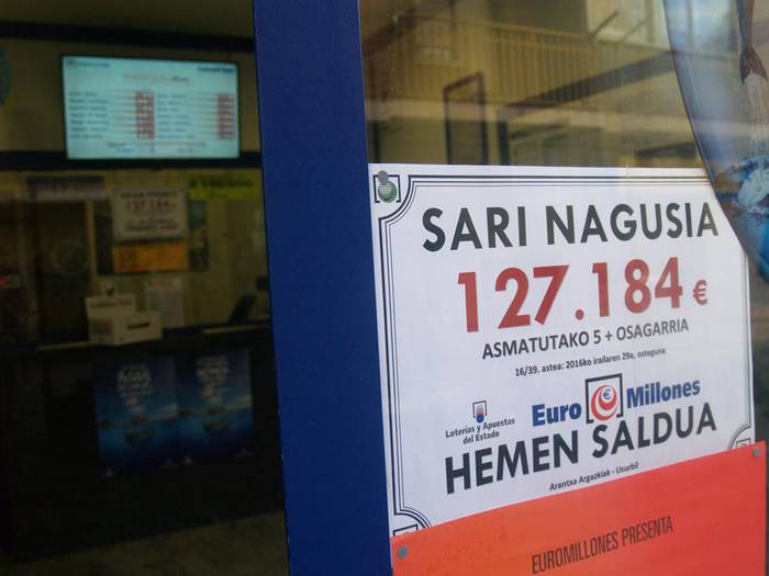 127.184 euroko loteria saria egokitu da Usurbilen