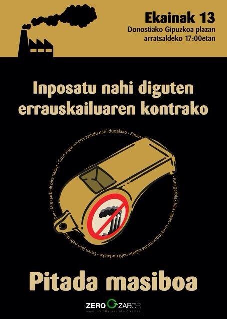 Larunbatean Donostiara, erraustegiaren aurka txistu egitera joateko deia