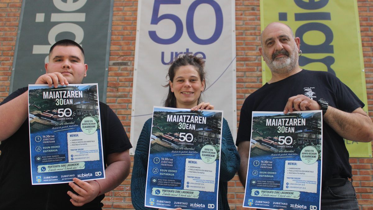 Zubieta Lanbide Eskolaren 50. urtemuga festako bazkaritarako txartelak aurrez eskuragarri