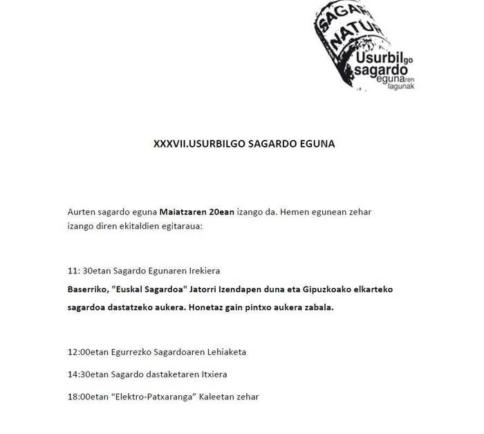 37. Sagardo Egunerako atzera kontaketa martxan