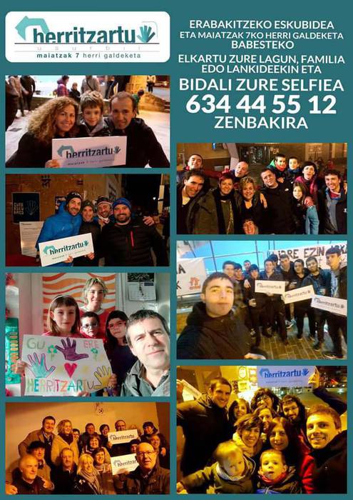 Herria maiatzaren 7ko galdeketa babesten ari da, selfie eta sinaduren bidez