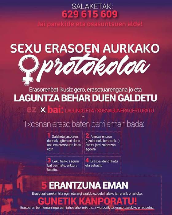 Festei begirako sexu erasoen aurkako protokoloa plazaratu du Aginagako Jai Batzordeak