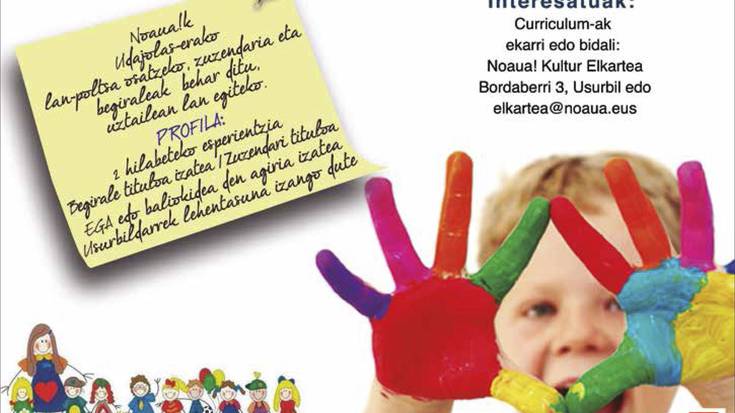 Adi udako aisialdi ekimenetarako lan poltsa eta izen emate deialdiei