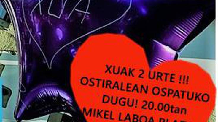 "Xuak 2 urte" elkarretaratze berezia 20:00etan Mikel Laboa plazan