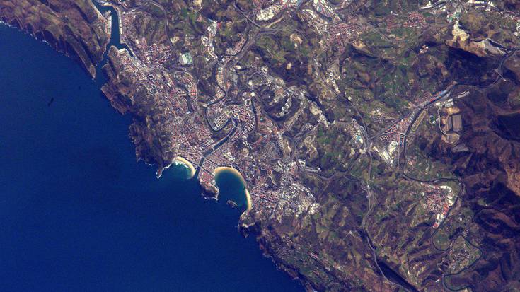 Aginaga, Usurbil eta Zubieta, espaziotik ikusita