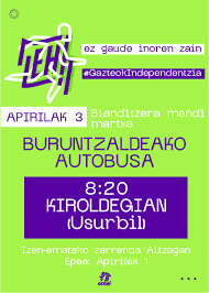 Bianditzera Mendi Martxara joateko autobusa
