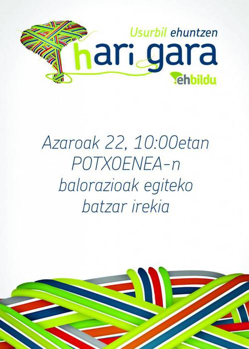 Azaroak 22an EHBilduren batzarra Potxoenean. Zatoz!