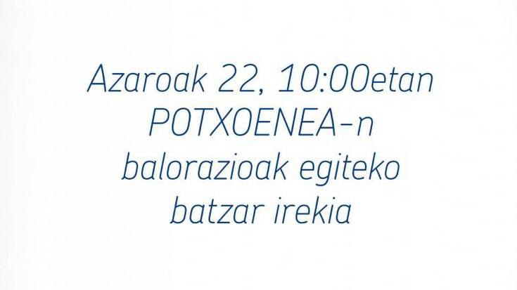 Azaroak 22an EHBilduren batzarra Potxoenean. Zatoz!