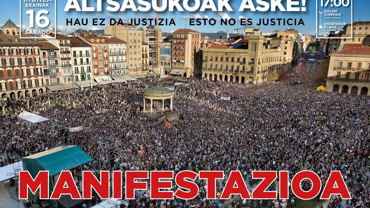 Altsasuko gazteak aske uztea eskatzeko, argazki erraldoira batzeko deia asteazkenean
