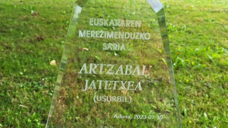 Euskararen merezimenduko saria Artzabalentzat