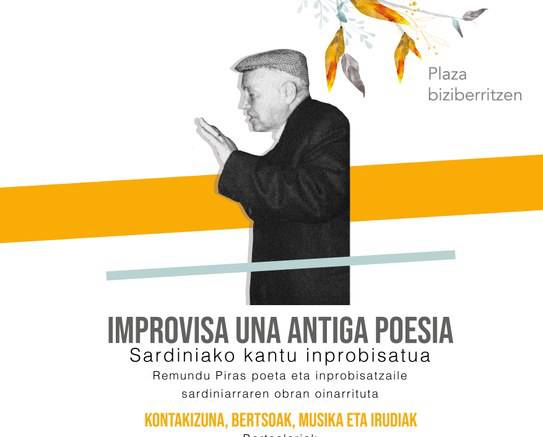 Sardiniako kantu inprobisatua, “Improvisa un antiga poesia” ikuskizuna ostegunean