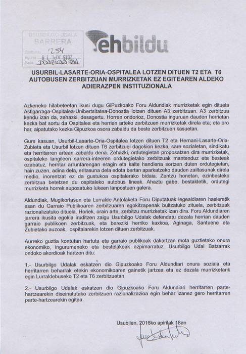 Udalbatza osoa, Lurraldebuseko murrizketen aurka