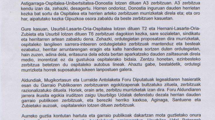 Udalbatza osoa, Lurraldebuseko murrizketen aurka