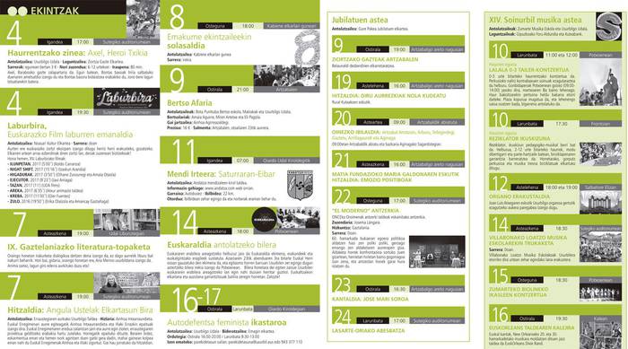 Martxoko kultur agenda kalean