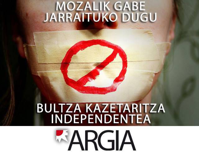 NOAUA! kide duen Tokikomek elkartasuna eta babesa adierazi dio Axier Lopez kazetariari eta Argiari