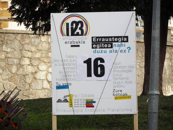 16 egun, herritarrek erraustegiaz duten iritzia ezagutzeko