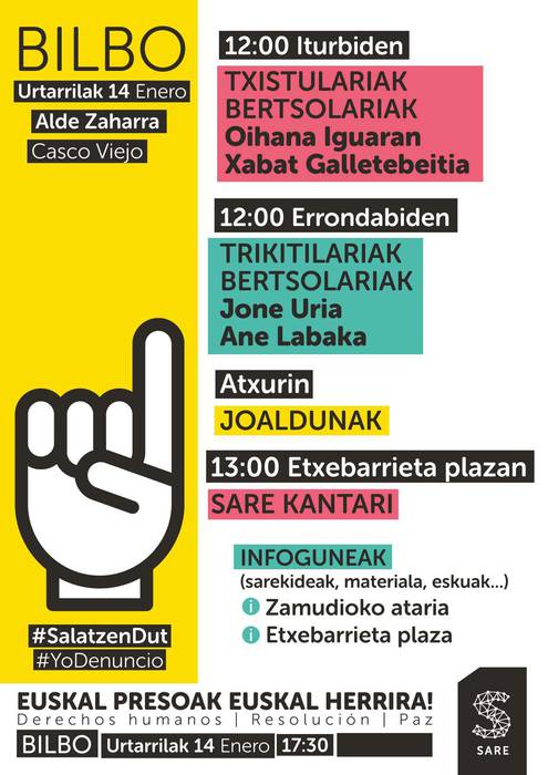 Usurbilgo Ernaik ere bat egin du, Sarek Bilbon deituriko manifestazioarekin
