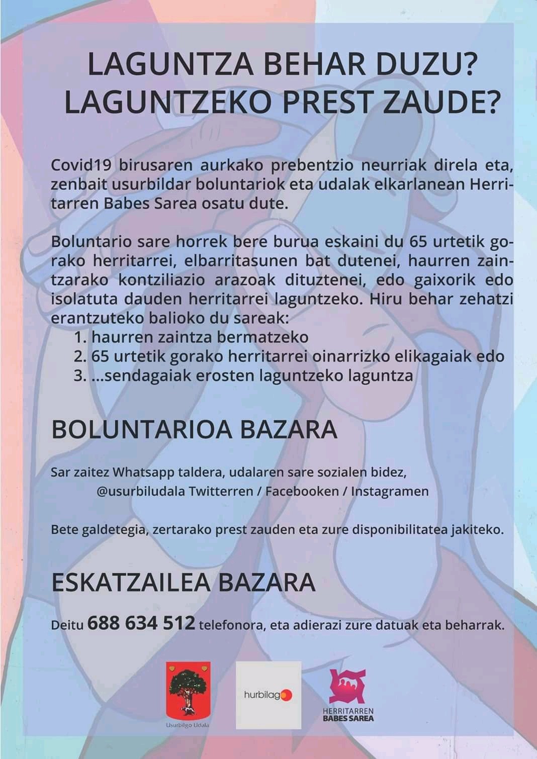 Herritarren Babes Sarea osatu da laguntza eman eta jasotzeko