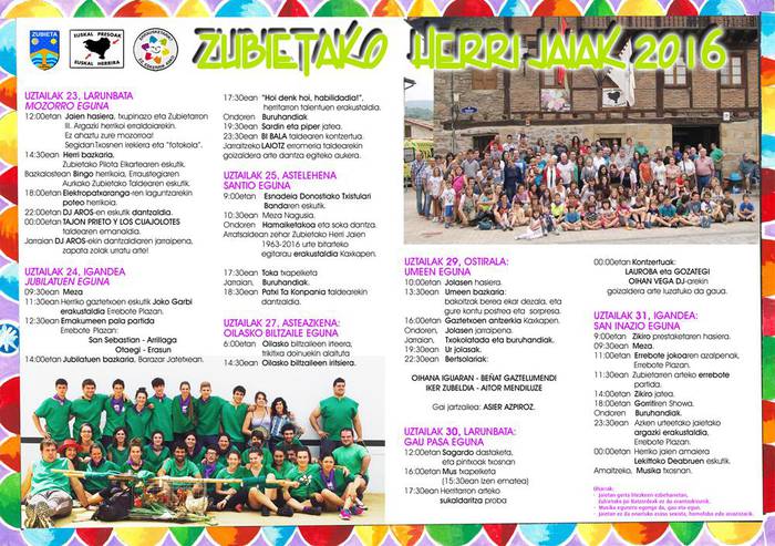Mozorropean abiatuko dituzte Zubietako jaiak