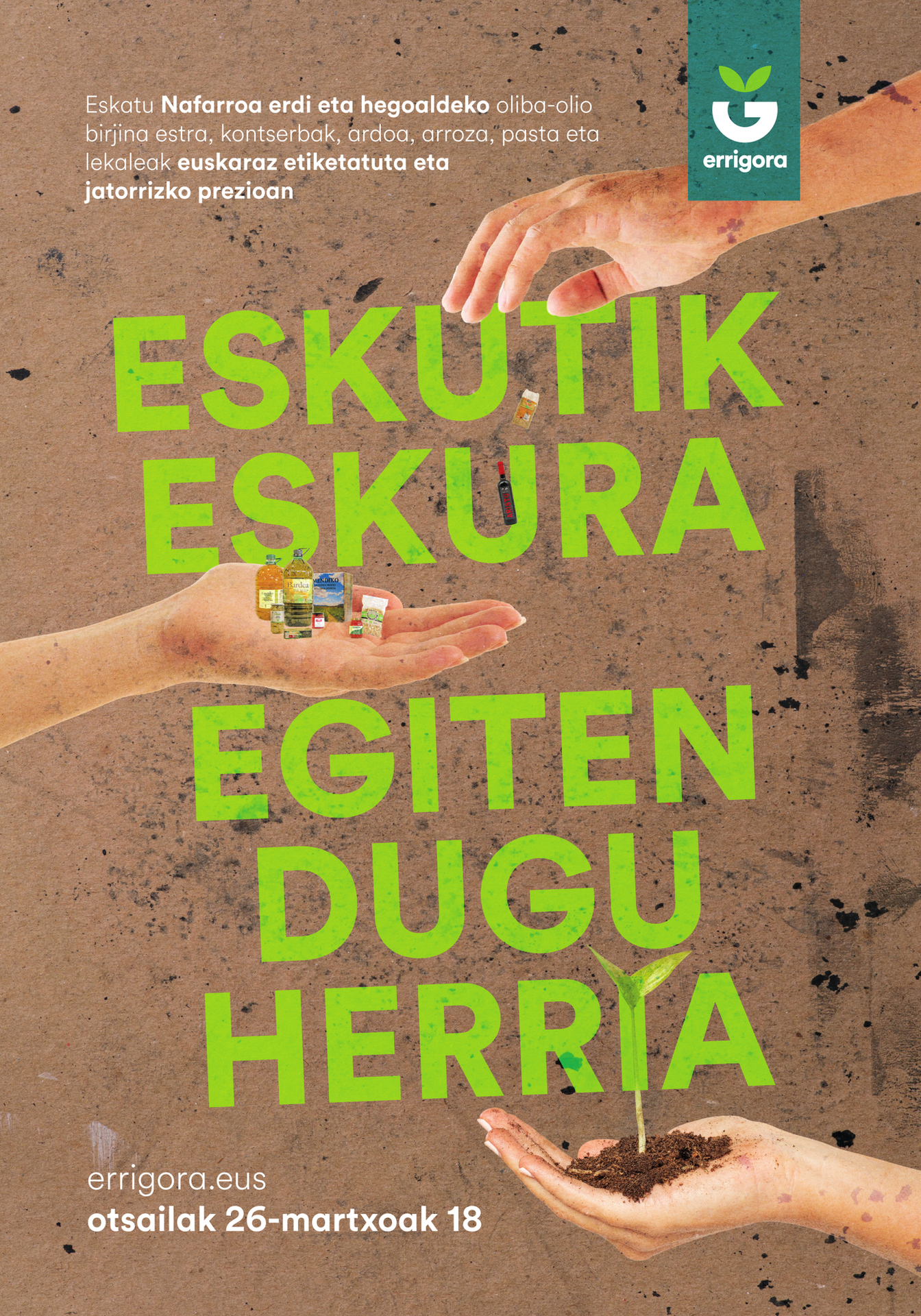 Errigoraren produktuen banaketa ostiral eta larunbat honetan