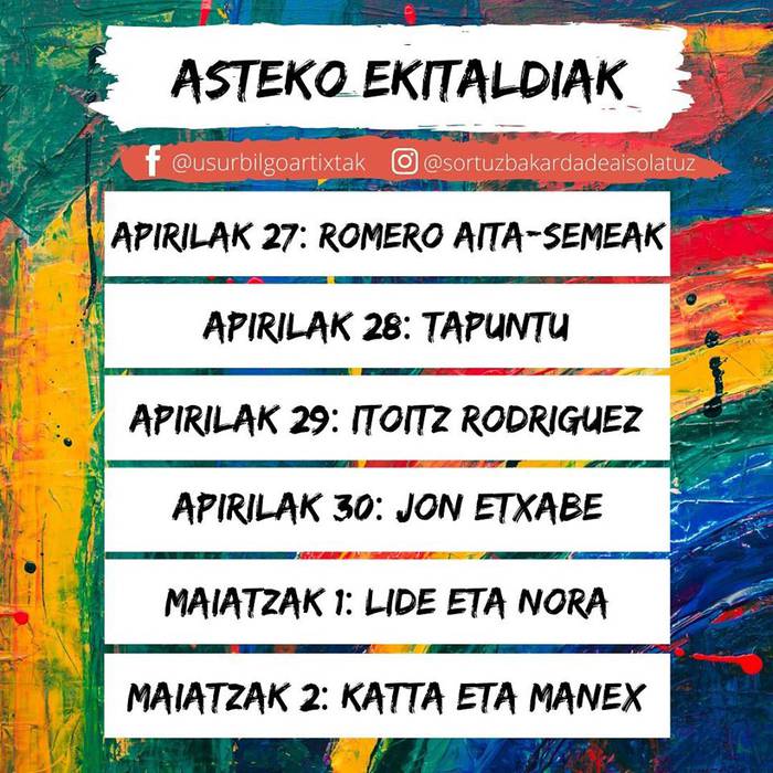 Usurbilgo Artixtek aste osorako egitaraua josi dute