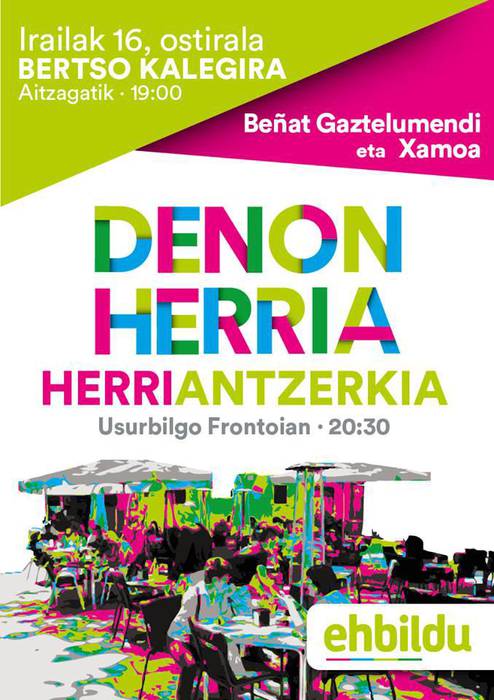 Bertso kalejira eta herri antzerkia, EHBilduren kanpainako bi ekitaldi gaurko