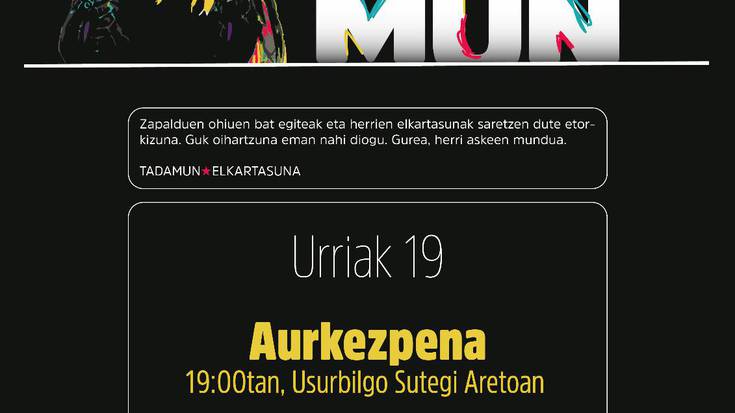 Herrien arteko elkartasuna sustatzera datorren Tadamun taldearen aurkezpena ostiralean
