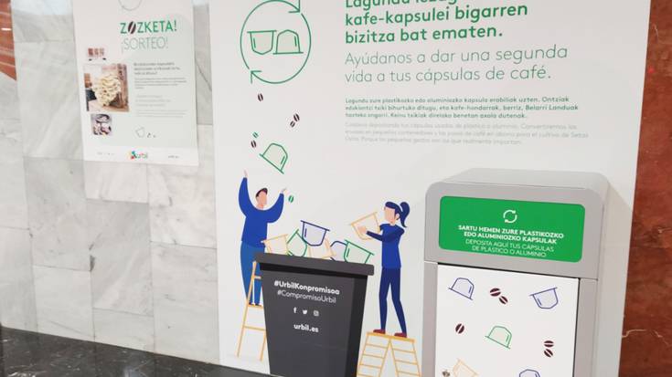 Kafe-kapsulak  birziklatzeko kanpaina abiarazi dute Urbilen