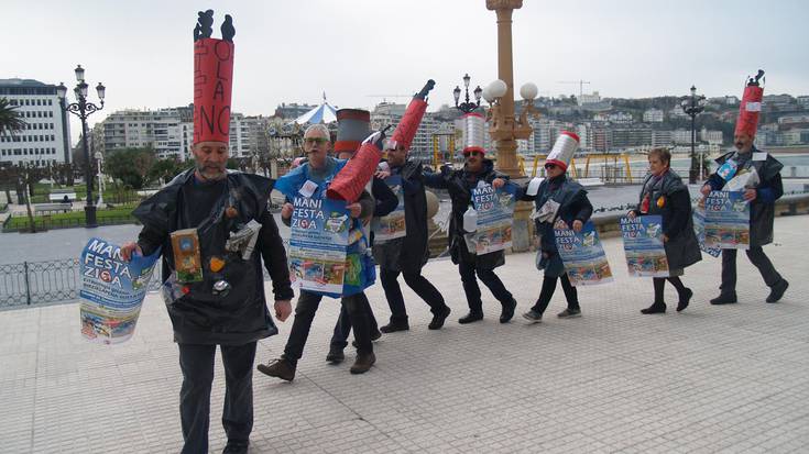 Erraustegiaren aurkako aldarriaz mozorrotuta iragarri dute deitzaileek, otsailaren 24ko manifestazioa